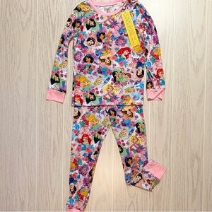 Wei Wei Girls Bamboo Pajama Set Sz 7/8 Pink Disney Princess Custom Limited NWT